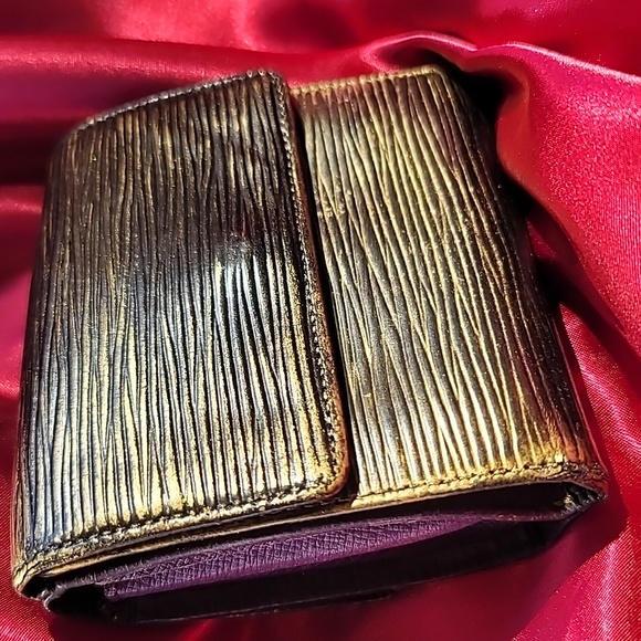 CUSTOM Louis Vuitton Epi 2 Snap Wallet ANTIQUE BRONZE Athentic - Picture 3 of 12